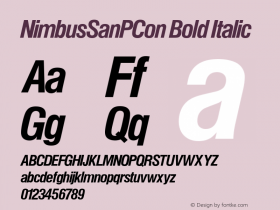 NimbusSanPCon Bold Italic Version 001.005图片样张