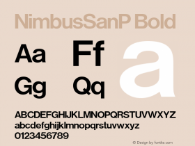 NimbusSanP Bold Version 001.005 Font Sample