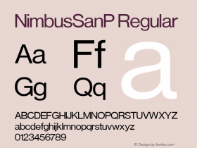 NimbusSanP Regular Version 001.005 Font Sample