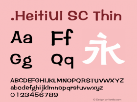 .HeitiUI SC Thin 10.0d4e2图片样张