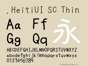 .HeitiUI SC Thin 10.0d4e2 Font Sample