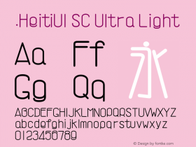 .HeitiUI SC Ultra Light 10.0d4e2图片样张