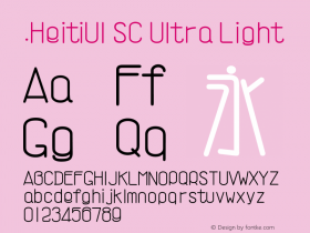 .HeitiUI SC Ultra Light 9.0d9e3图片样张