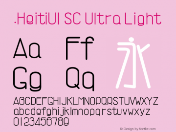 .HeitiUI SC Ultra Light 9.0d9e3 Font Sample