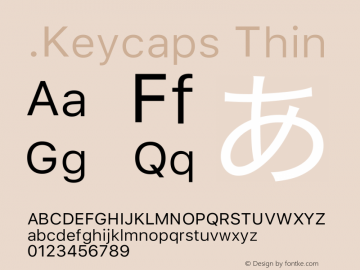 .Keycaps Thin 10.5d29e15 Font Sample