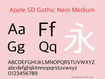 .Apple SD Gothic NeoI Medium 11.0d2e1 Font Sample