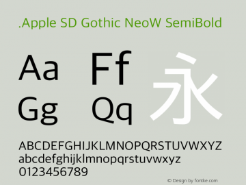 .Apple SD Gothic NeoW SemiBold 11.0d2e1图片样张