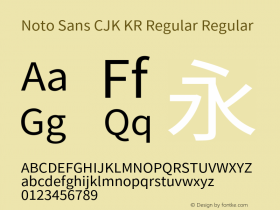 Noto Sans CJK KR Regular Regular Version 1.004;PS 1.004;hotconv 1.0.82;makeotf.lib2.5.63406 Font Sample