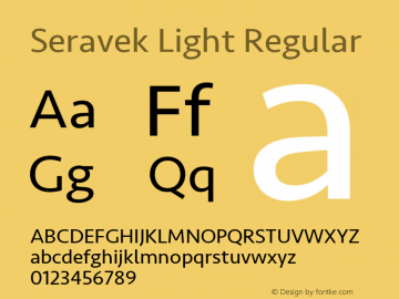 Seravek Light Regular 9.0d2e1 Font Sample