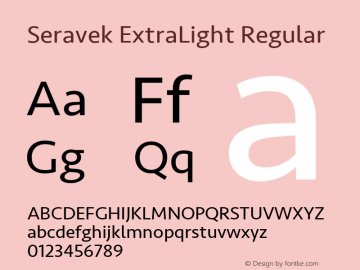 Seravek ExtraLight Regular 9.0d2e1图片样张