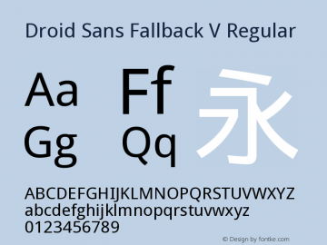 Droid Sans Fallback V Regular Version 2.54b图片样张