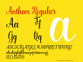 Anthem Regular Unknown Font Sample