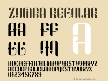 Zumba Regular Unknown Font Sample