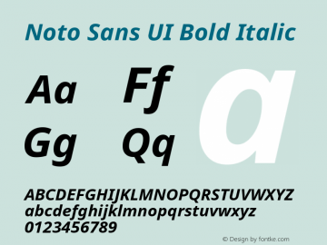 Noto Sans UI Bold Italic Version 1.05图片样张