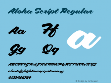 Aloha Script Regular Version 2.000图片样张