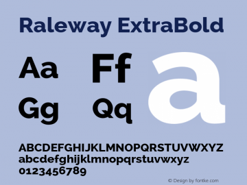 Raleway ExtraBold Version 2.001 Font Sample