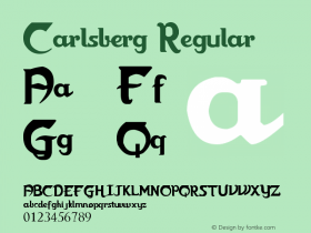 Carlsberg Regular Version 1.00 July 13, 2012, initial release Font Sample