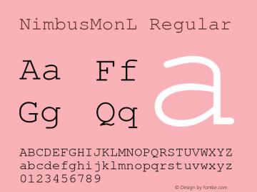 NimbusMonL Regular Version 001.005 Font Sample