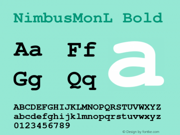 NimbusMonL Bold Version 001.005 Font Sample