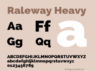 Raleway Heavy Version 2.001 Font Sample