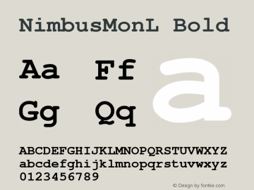 NimbusMonL Bold Version 001.005 Font Sample
