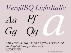 VergilBQ LightItalic Version 001.001图片样张