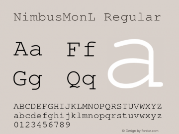 NimbusMonL Regular Version 1.05 Font Sample