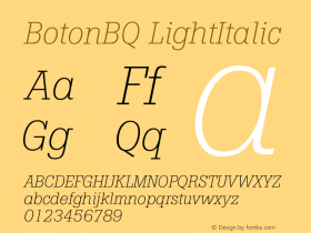 BotonBQ LightItalic Version 001.001图片样张