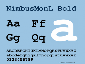 NimbusMonL Bold Version 1.05 Font Sample