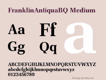 FranklinAntiquaBQ Medium Version 001.000 Font Sample