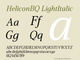 HeliconBQ LightItalic Version 001.001图片样张