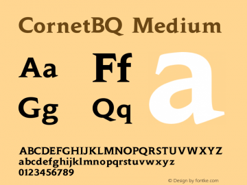 CornetBQ Medium Version 001.001 Font Sample