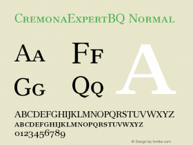 CremonaExpertBQ Normal Version 001.000 Font Sample