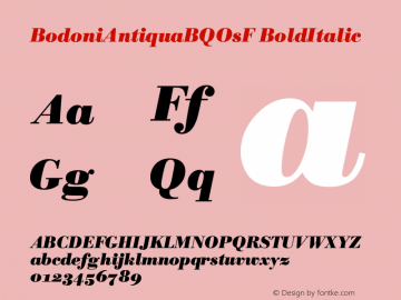 BodoniAntiquaBQOsF BoldItalic Version 001.001 Font Sample