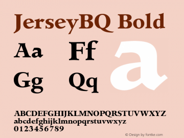 JerseyBQ Bold Version 001.000 Font Sample