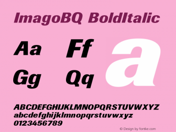 ImagoBQ BoldItalic Version 001.001图片样张