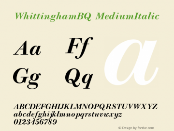 WhittinghamBQ MediumItalic Version 001.001图片样张