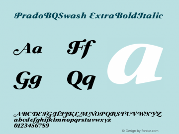 PradoBQSwash ExtraBoldItalic Version 001.001图片样张