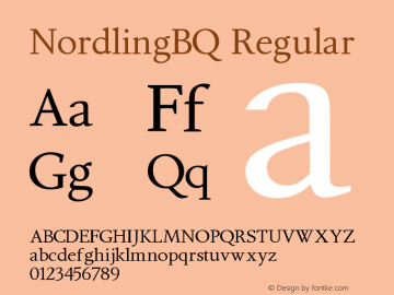 NordlingBQ Regular Version 001.001 Font Sample