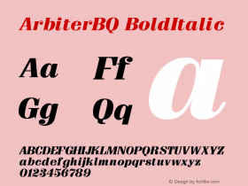 ArbiterBQ BoldItalic Version 001.001图片样张