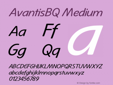 AvantisBQ Medium Version 001.001 Font Sample