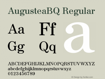 AugusteaBQ Regular Version 001.000 Font Sample