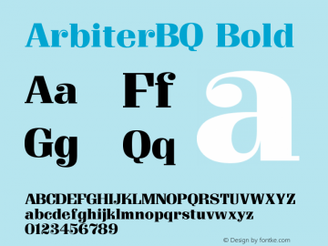 ArbiterBQ Bold Version 001.001 Font Sample