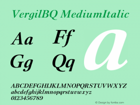 VergilBQ MediumItalic Version 001.001图片样张