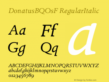 DonatusBQOsF RegularItalic Version 001.001 Font Sample