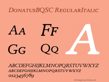 DonatusBQSC RegularItalic Version 001.001图片样张