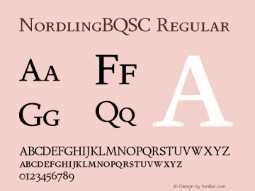 NordlingBQSC Regular Version 001.001 Font Sample