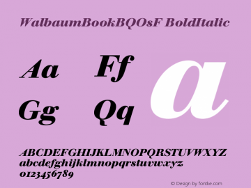 WalbaumBookBQOsF BoldItalic Version 001.001图片样张