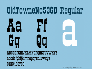 OldTowneNo536D Regular Version 001.005 Font Sample