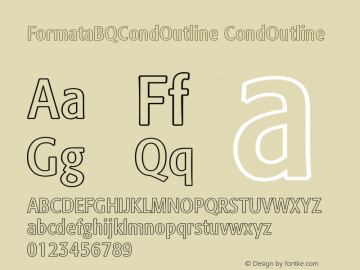 FormataBQCondOutline CondOutline Version 001.000 Font Sample